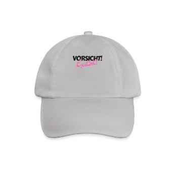 Vorsicht, Gestört, verrückt, crazy, pink, Mädchen - Baseballkappe - Grau - Vorne