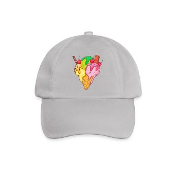 Eis Speiseeis Eiskrem Eiscreme Kugeleis Eisbecher - Baseballkappe - Grau - Vorne