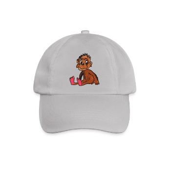 monkey Affe - Baseballkappe - Grau - Vorne