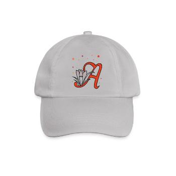 Buchstabe, Initiale, Blume - Baseballkappe - Grau - Vorne
