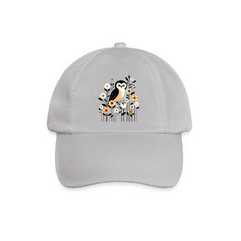 Florale Eule - Baseballkappe - Grau - Vorne