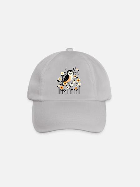Florale Eule - Baseballkappe - Grau