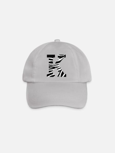 Buchstabe k Zebra - Baseballkappe - Grau