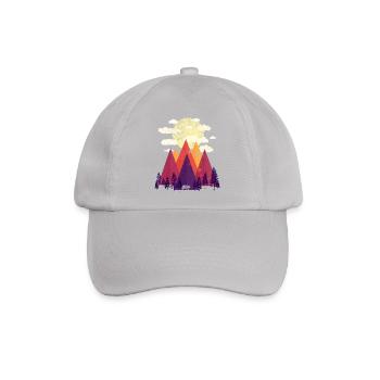 Berge & Wald (Bunte Landschaft) - Baseballkappe - Grau - Vorne