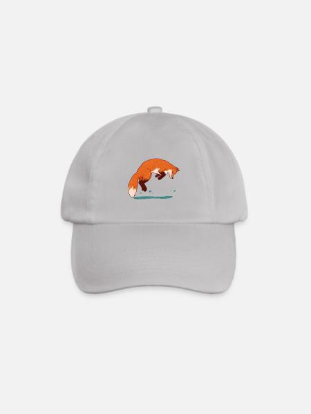Springender Fuchs - Baseballkappe - Grau