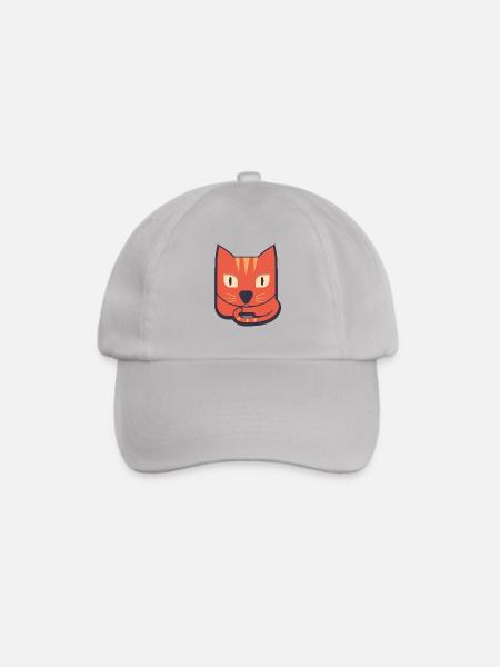 Comic Katze - Baseballkappe - Grau