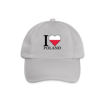 I <3 Poland I love Poland - Baseballkappe - Grau - Vorne