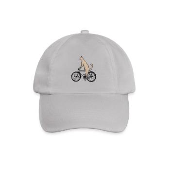 Katze auf dem Fahrrad - Baseballkappe - Grau - Vorne