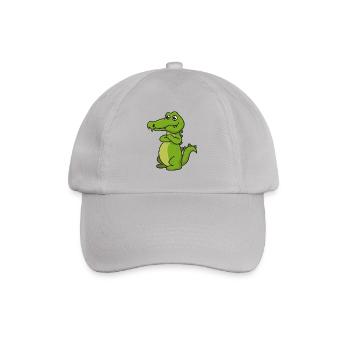 Krokodil Comic Geschenk Kroko Kind Echse Tier Nil - Baseballkappe - Grau - Vorne