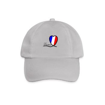 Frankreich Herz Souvenir - Baseballkappe - Grau - Vorne