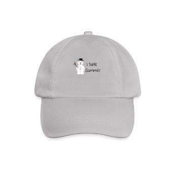 Ich hasse den Sommer, schmelzender Schneemann - Baseballkappe - Grau - Vorne