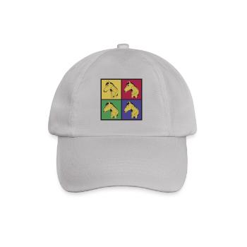 Pferde Pop-Art - Baseballkappe - Grau - Vorne