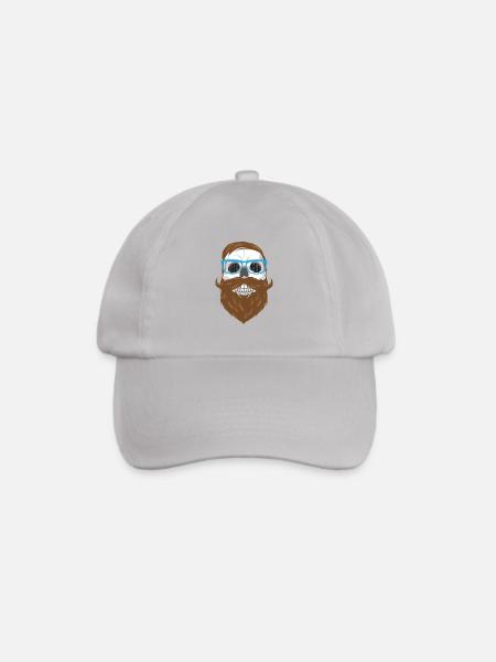 Hipster Face - Baseballkappe - Grau