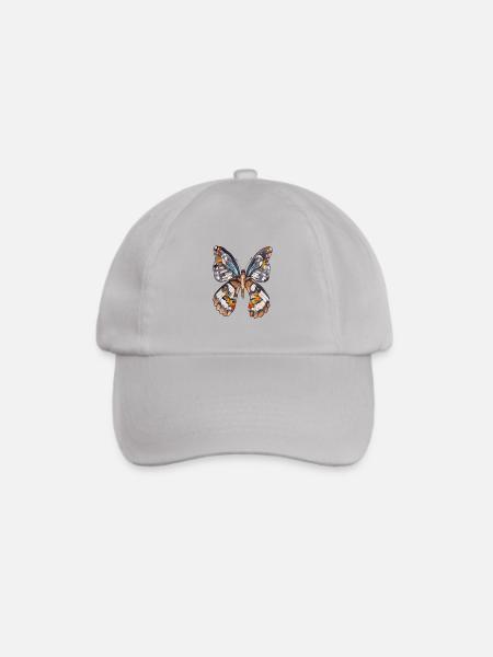 Brauner Schmetterling - Baseballkappe - Grau