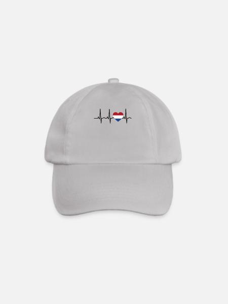 I LOVE ekg heartbeat NIEDERLANDE - Baseballkappe - Grau