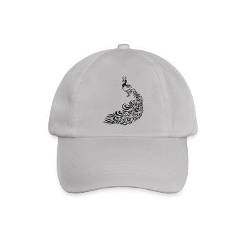 Pfau - Baseballkappe - Grau - Vorne