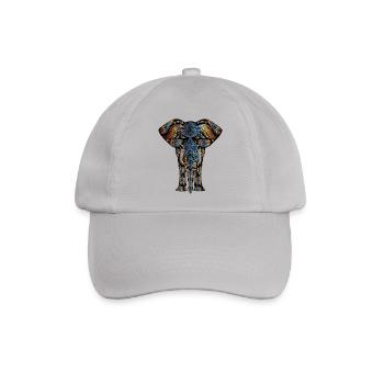 Elefant abstrakt Kunst Design spezial Geschenk - Baseballkappe - Grau - Vorne