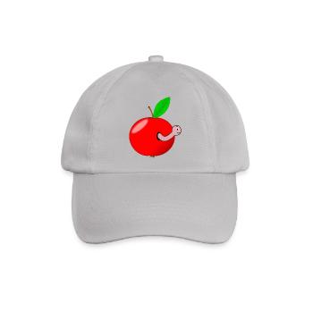 Wurm Apfel - Baseballkappe - Grau - Vorne