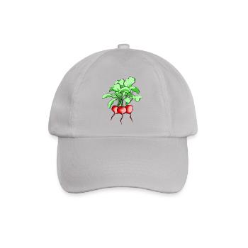 Radieschen. Geschenkidee - Baseballkappe - Grau - Vorne