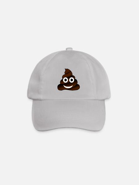 Scheisse Scheisshaufen Lachgesicht Geschenkidee - Baseballkappe - Grau