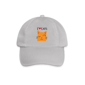 I love Cats - Baseballkappe - Grau - Vorne