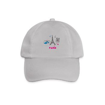 paris scribble tourist love city france girl sight - Baseballkappe - Grau - Vorne