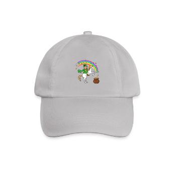 St Patricks Day Leprechaun riding unicorn - Baseballkappe - Grau - Vorne