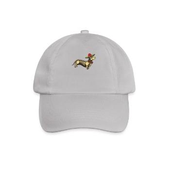 Wiener Hund Sugar Skull Sombrero Schnurrbart Mexikaner - Baseballkappe - Grau - Vorne