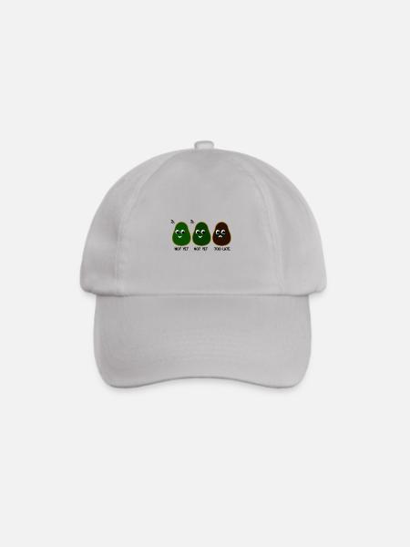 Cooles grünes Avocado-T-Shirt - Baseballkappe - Grau