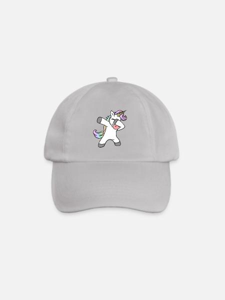 Dab Dance Dabbing Unicorn Tanzendes Einhorn - Baseballkappe - Grau