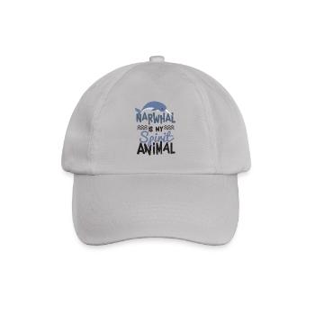 Narwhal ist mein Geist-Tier-niedliches T-Shirt - Baseballkappe - Grau - Vorne