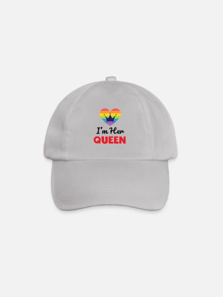 Nett bin ich ihr Königin-Regenbogen-T-Shirt - Baseballkappe - Grau