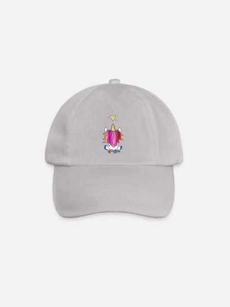 Einhorn Meditation Diamant - Baseballkappe - Grau