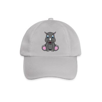 Nashorn Rhinozeros - Baseballkappe - Grau - Vorne