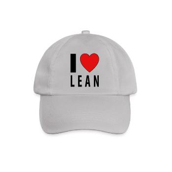 I heart LEAN - Baseballkappe - Grau - Vorne