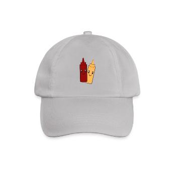 Mayonnaise-Ketschup-Paar-Design - Baseballkappe - Grau - Vorne