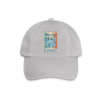 Elephant Elefant Vintage Retro Style Grunge - Baseballkappe - Grau - Vorne