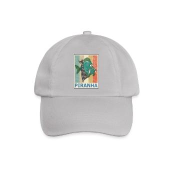 Piranha Vintage Retro Style Grunge - Baseballkappe - Grau - Vorne