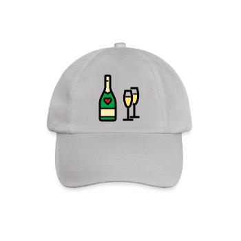 oder Sekt zum Valentinstag - Baseballkappe - Grau - Vorne