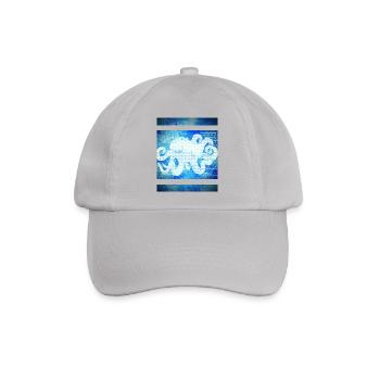 Octopus blau - Baseballkappe - Grau - Vorne