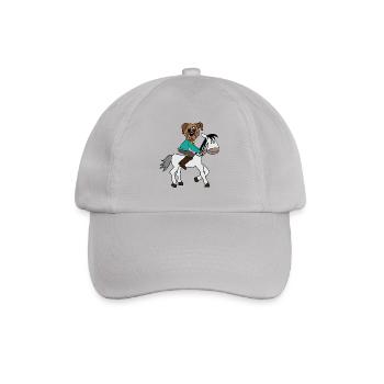 Hund reitet Pferd Jockey - Baseballkappe - Grau - Vorne