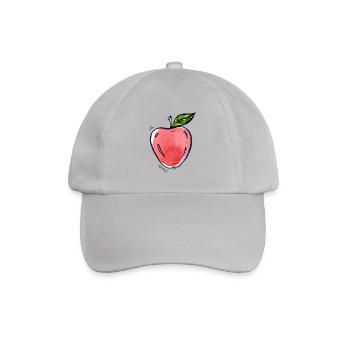 Apfel Obst Frucht Apple Fruit - Baseballkappe - Grau - Vorne