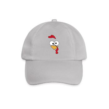 Gesicht comic game huhn bird lustig humor fun cool - Baseballkappe - Grau - Vorne