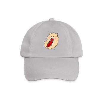 Hamster mit Salami - Baseballkappe - Grau - Vorne