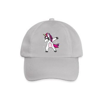 Dabbing Einhorn mit Sonnenbrille - Baseballkappe - Grau - Vorne