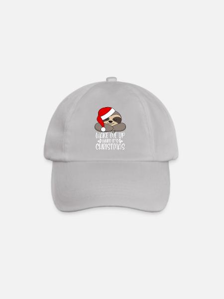 Weck mich wenn es Weihnachten ist Faultier - Baseballkappe - Grau