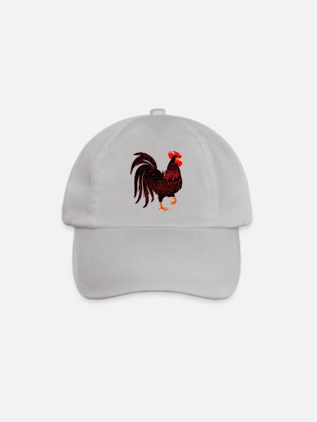 Schwarzer Hahn Coq - Baseballkappe - Grau
