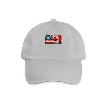 USA Kanada Freundschaft Flagge Nordamerika - Baseballkappe - Grau - Vorne