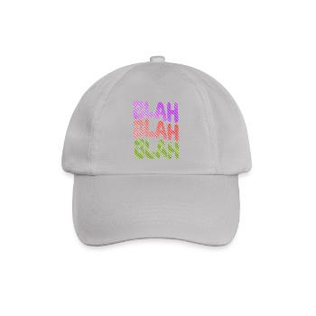 BLAH BLAH BLAH - Buntes Statement - Baseballkappe - Grau - Vorne