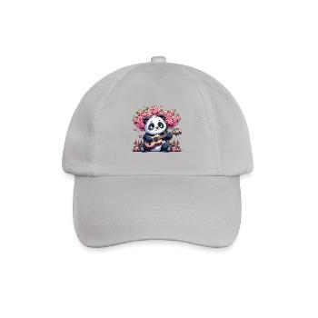 Niedlicher Panda mit Gitarre Japan China - Baseballkappe - Grau - Vorne